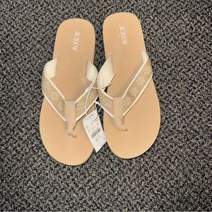 J. Crew Women's Tan/White Summer Sandals Size 9- NWT